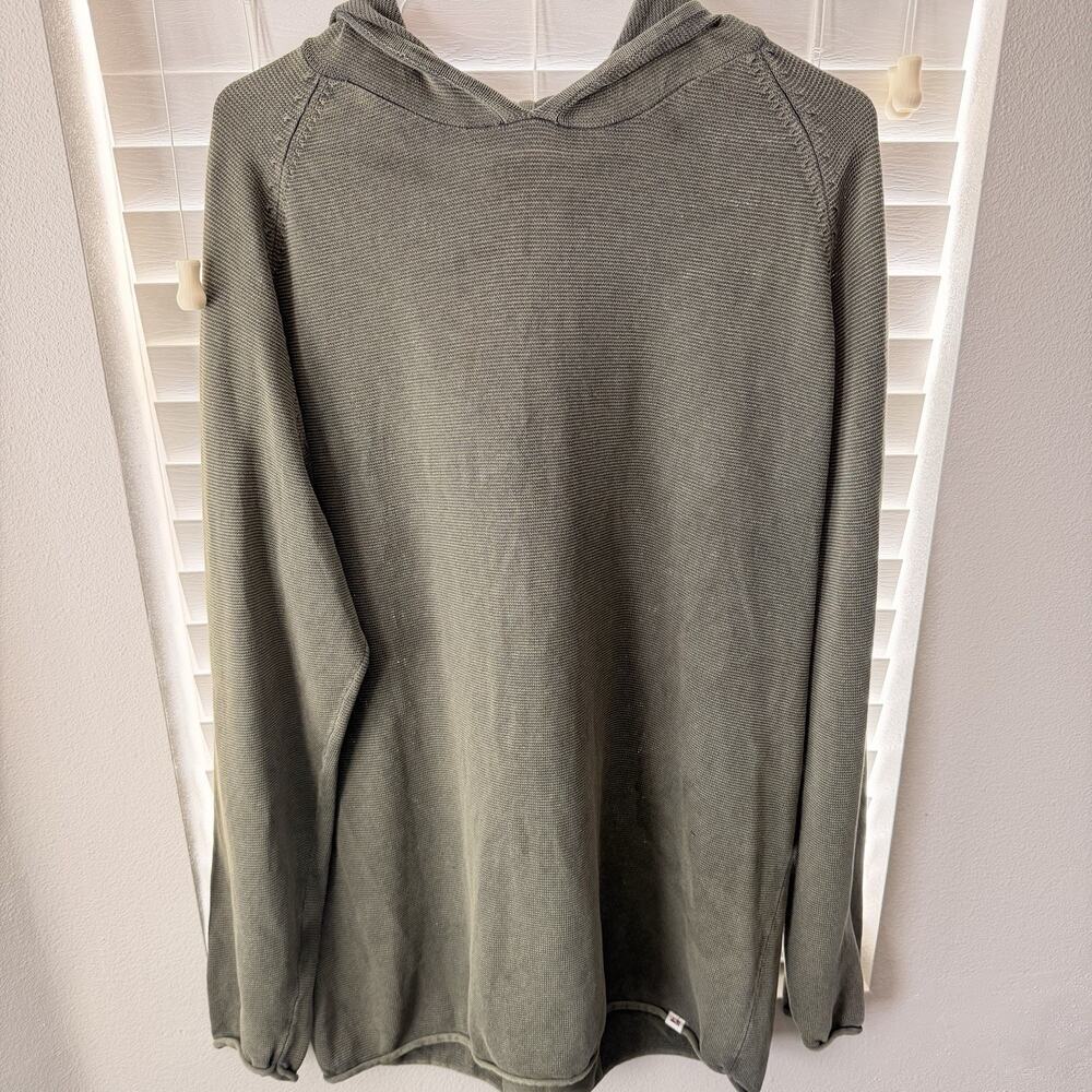 Thread & Cloth Mens XXL Olive Green Hooded Sweater Knit Pullover Raglan Sleeve